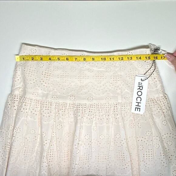NWT | St. Roche | Winona Eyelet Midi Skirt | Off-White | Size 8 - Picture 9 of 12